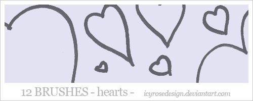 手绘涂鸦爱心、心形图案PS情人节笔刷.png